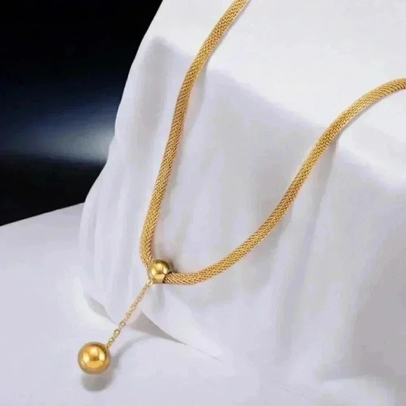 🆕️Elegant 18K Gold Plated Round Bead Charm Necklace – Simple & Stylish Gift ✨️ - Picture 8 of 11